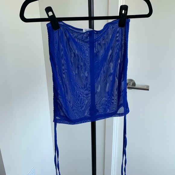 NWT Royal Blue Two Piece Bathing Suit Cover up - Picture 8 of 11